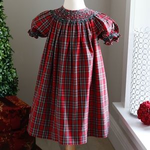 Strasburg Dress Tartan Plaid Bishop Smocked Toddler Seasonal Special Occasion